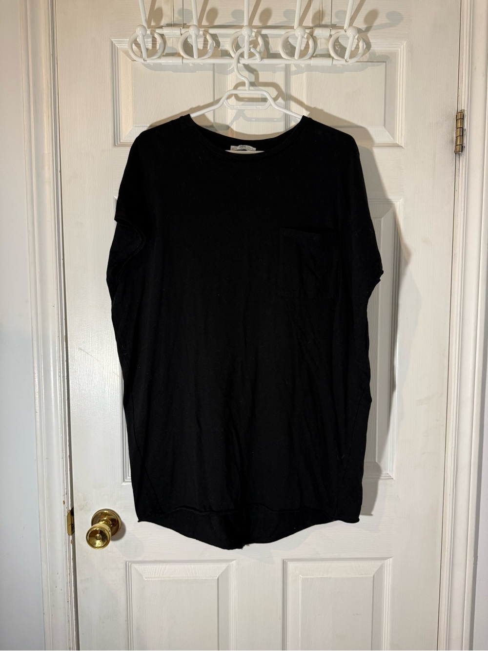 Zara Black T-Shirt Dress with Pocket Detail